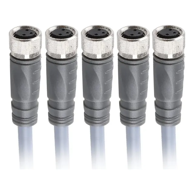 Conector De E/s Hembra Recto, M8 3 Pin, Cable 5m Paq 5pz