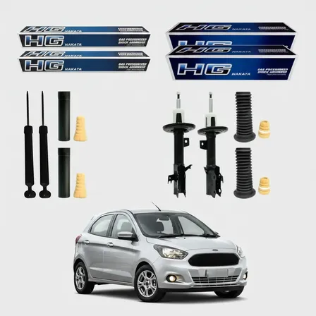 Kit 4 Amortecedor Ford Ka 2014 A 2020 Nakata + Kit