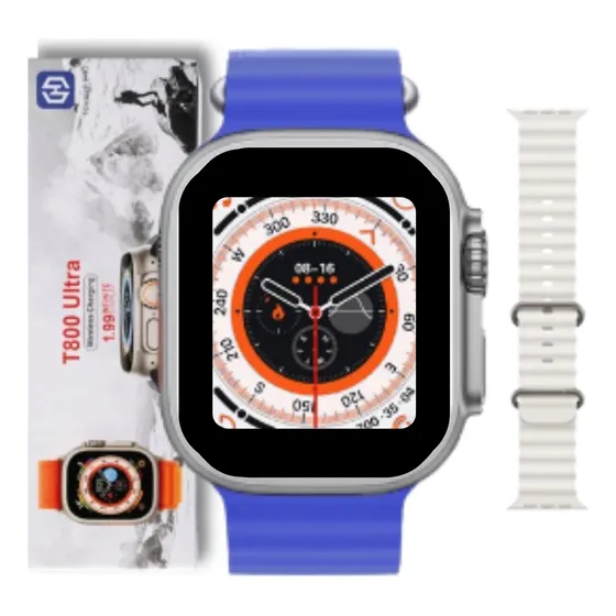 Relógio Smartwatch T800 Ultra Série 8 Esportes 2 Pulseiras