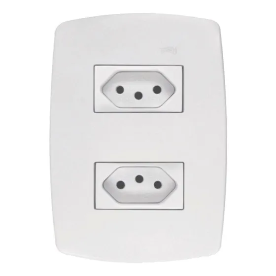 Tomada Dupla 20a 250v 3 Pinos Reforçado Radial Cor Branco