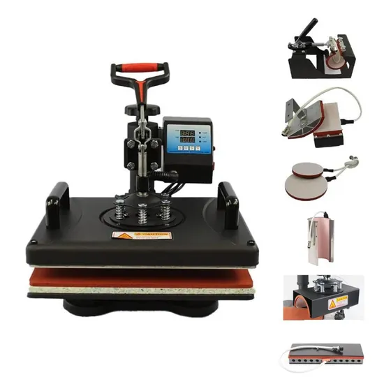 Máquina Estampadora 7en1 Sublimación Color Sublime - Plancha Multifunción Plana 29x38cm Jockeys Tazones Polerones Poleras Platos Canilleras Lápiceras Transfer Estampado Profesional Personalizado 220V