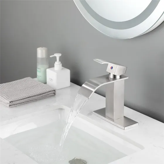 Grifo Baño Caño Cascada Lavabo Tocador Una Manija Soporte
