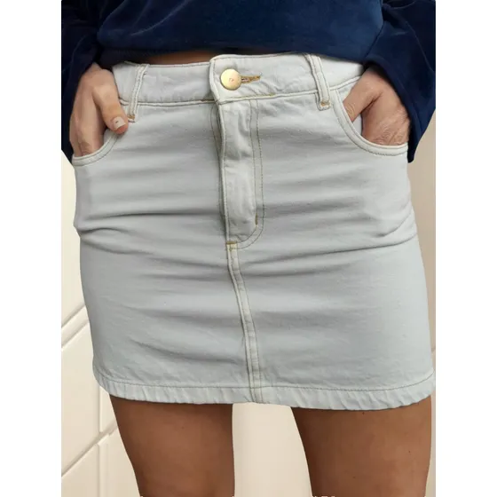 Pollera Mini Mujer Jean Rigida Ice Exotikeo
