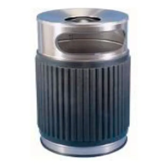 Papelera Basurero Redondo 50lts Acero Inox Al73101 I. Xavi