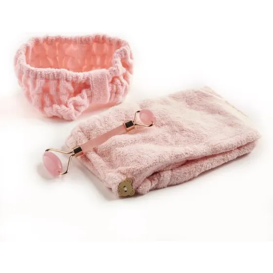 Set Calm Masajeador Facial + Vincha Y Toalla Para Spa