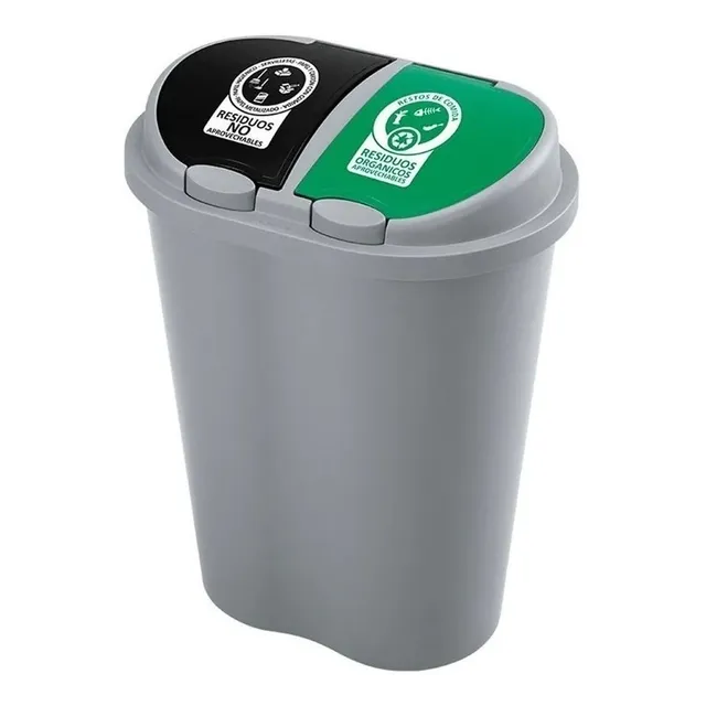 Basurero Plastico 50 Litros Rimax Doble Casa Oficina Hotel 