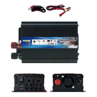 Inversor De Corriente Automático 500w- 12v Con 2ac Y 2usb Inversor De Corriente Automático 500w- 12v Con 2ac Y 2usb