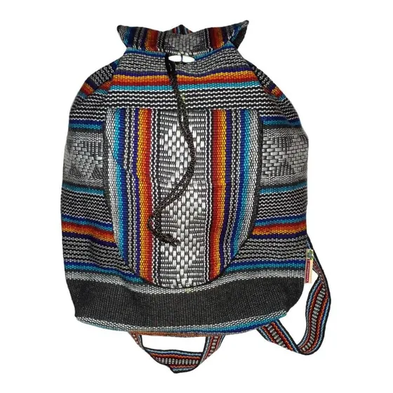 Morral Tejido A Mano, Mxcit-001, 1 Pza, 10kg, Azul/blanco/ne Color Azul/ Blanco/ Negro