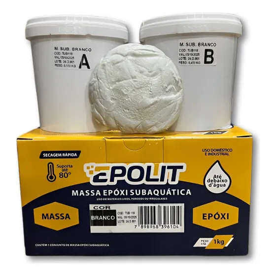 Massa Epoxi Subaquatica Cola Azulejo De Piscina Sem Esvaziar