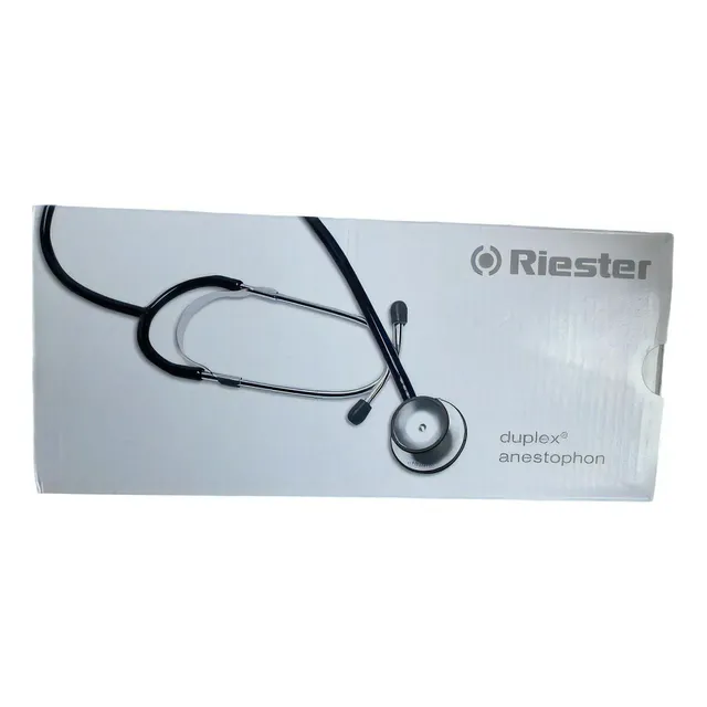 Estetoscopio Riester Duplex con campana de una cara color gris y acabado perla noire
