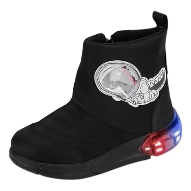 Bota Casual Infantil Menino Dino Astronauta Luz Led Bibi