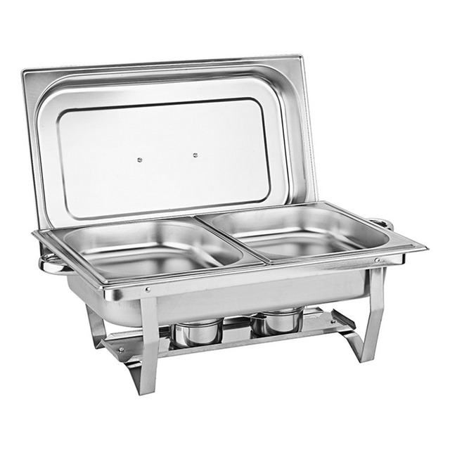 Rechaud Aço Inox Com 2 Cubas 1/2 Retangular 9 L Banho Maria Rechaud Aço Inox Com 2 Cubas 1/2 Retangular 9 L Banho Maria