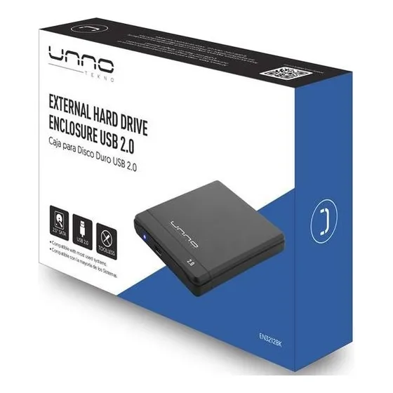Case Externo 2.5 Unno Tekno Para Disco Duro Sata Usb 2.0