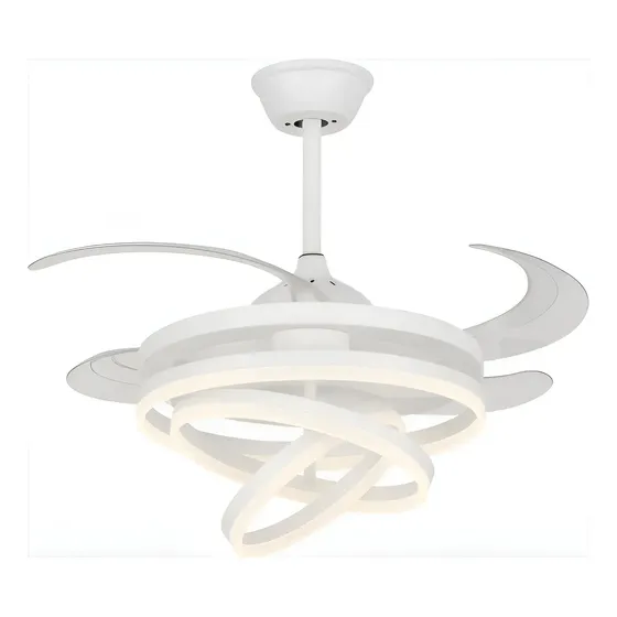 Ventilador de Techo Ambi O VR-03MB 4 Aspas Retráctiles LED 3 Tonos 6 Velocidades Blanco
