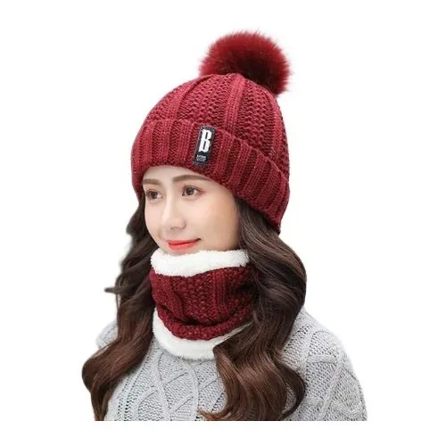 Kit Adulto Touca Boina Gorro Pom Pom Cachecol Gola Forrada 