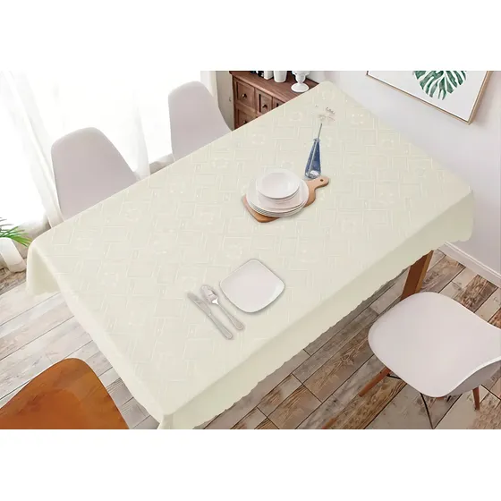 Mantel Rectangular 140x220 Cm Colores - Con Disenos Color Crudo