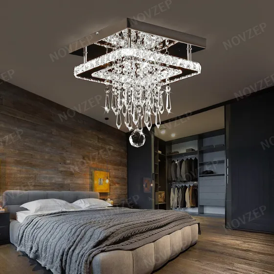 NOVZEP® Lámpara de techo moderna Cristal Colgant Led Lujoso