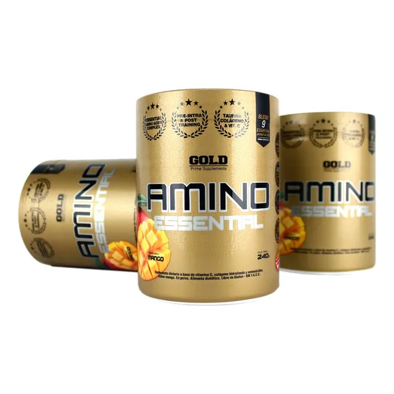 Amino Essential 240 Grs X 3 Unidades Eaa Gold Nutrition Sabor Mango