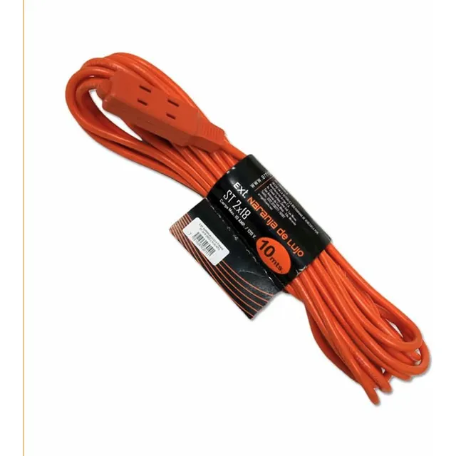 Extension Naranja 2x18 4mts 10a 120v 5 Tomas