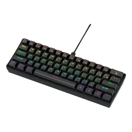 Teclado Mecánico Gamer 60% K61 Con Cable Y Retroiluminación Black-red Switch Inglés Us