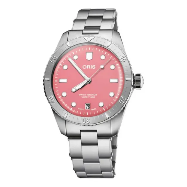 Reloj Oris Divers Sixty-five 73377714058-0781918 Unisex Color de la correa Plateado Color del bisel Plateado Color del fondo Rosa
