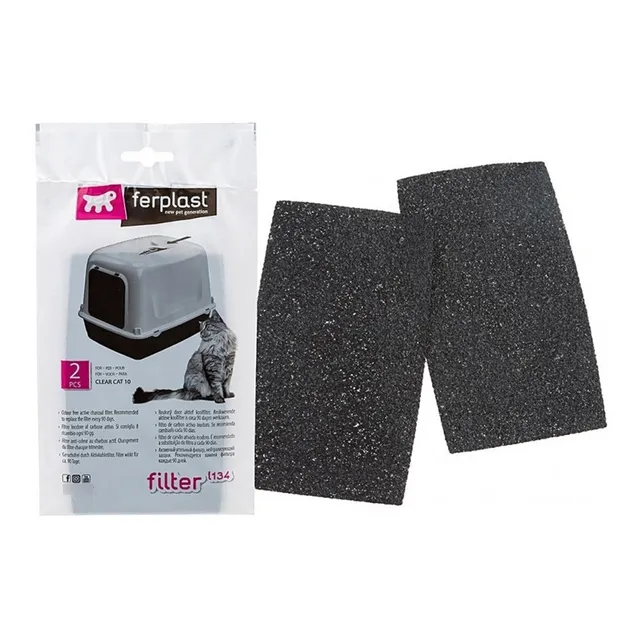 Filtro Carbón Baño Sanitario Ferplast Clear Cat 10 X 2 Un