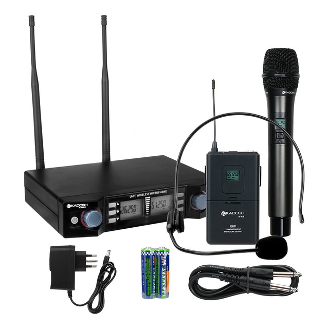 Microfone Headset E De Mão C/ Bodypack Receptor K492c Kadosh Microfone Headset E De Mão C/ Bodypack Receptor K492c Kadosh