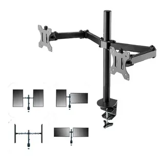 Suporte Para 2 Monitores Articulado Cor Preto