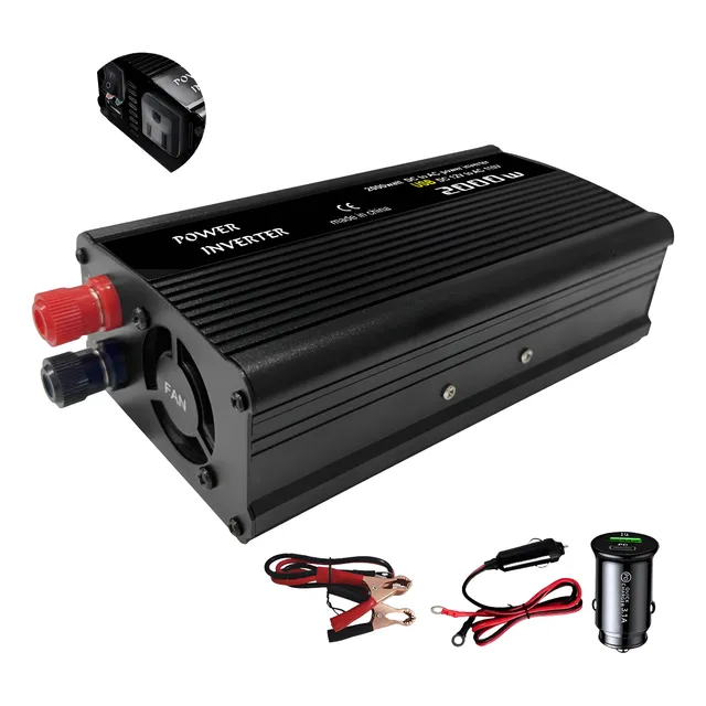 Inversor De Corriente Para Auto 12v A 110v Convertidor 2000w