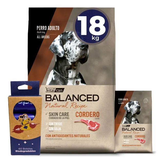 Racion Vitalcan Balanced Natural Cordero Perro Adulto 15 Kg