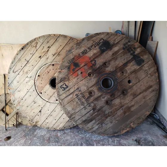 Tapa  Mesa   Carretel Madera 140 Cm X 9 Cm 