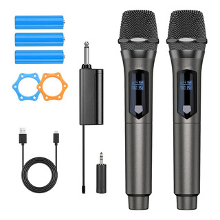 Microfone Profissional Sem Fio Duplo DinĂąmico KaraokĂȘ Microfone Profissional Sem Fio Duplo DinĂąmico KaraokĂȘ