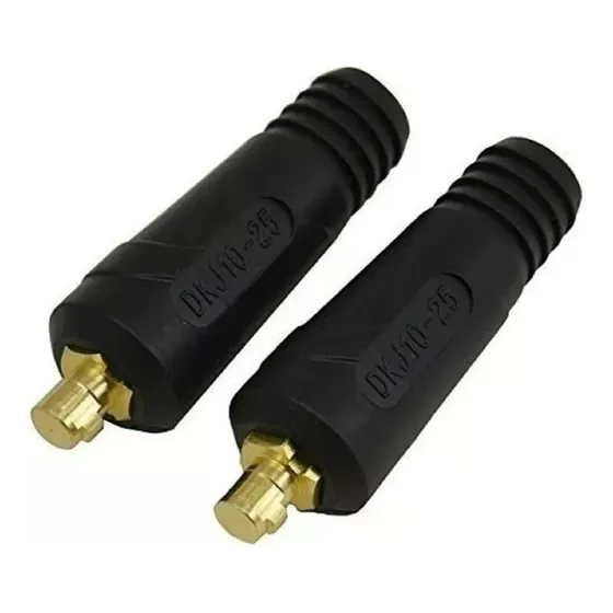 Kit 2 Conector Macho Cabo Inversora Solda 9mm Engate Rápido