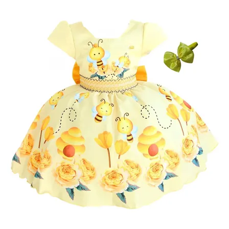 Vestido Infantil Abelhinha Bebêeluxo E Tiara