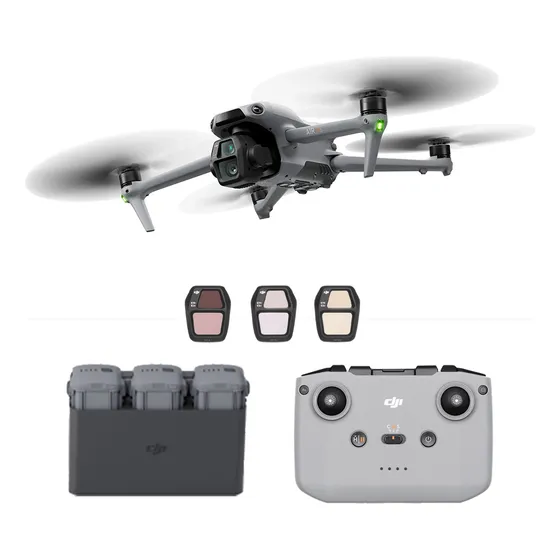 Drone Dji Air 3s Combo Rc-n3 Color Gris Fly More Combo