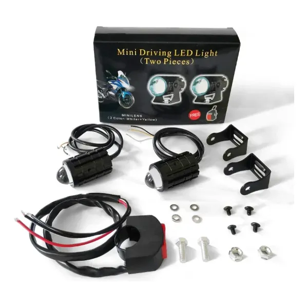 Faros Para Moto Genérica 2 Piezas Luz Mini Color Swiche
