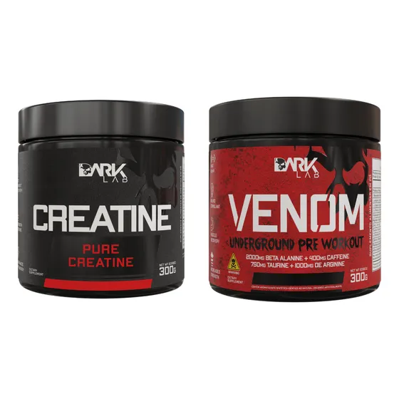 Creatina 100% Pura 300g + Pré Treino Venom  - Dark Lab