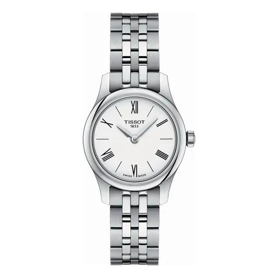 Reloj Tissot Tradition 5.5 Lady T0630091101800 Original Color De La Malla Plateado Color Del Bisel Plateado Color Del Fondo Blanco