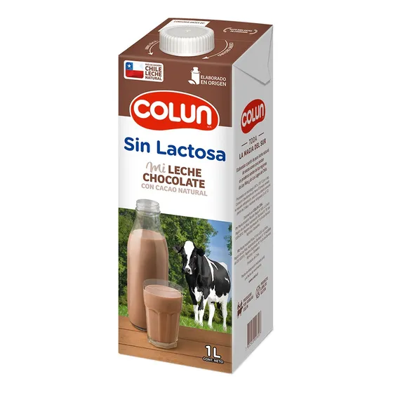 Leche Semidescremada Sin Lactosa Colun Sabor Chocolate 1 L