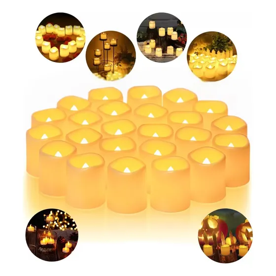 Pack de 24 piezas de Velas Led Eléctricas PGSX para decoración de fiestas bodas