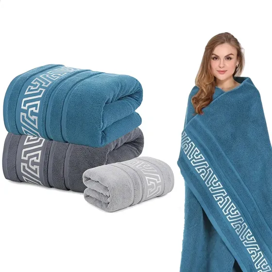 3pcs Toallas Baño Algodon 100% 70*140 Grande Y Juego Toallas