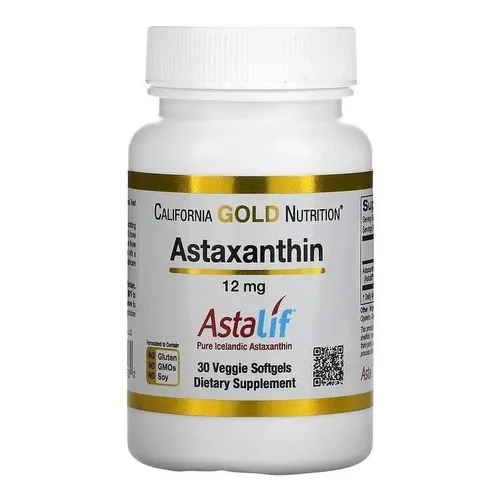 Astaxantina 12 mg Astalif 30 cápsulas Astaxantina California Gold sabor sin sabor
