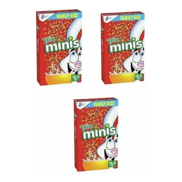 Cereal Trix Minis Family Size 467g 3 Pack