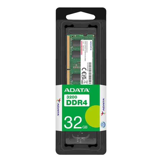 Memória Ram Para Notebook 32 Gb 1x32gb Ddr4 3200mhz Cl22 Adata Premier Ad4s320032g22-sgn Cor Verde