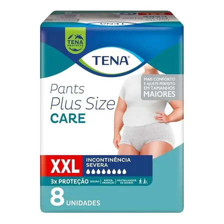 Roupa Íntima Tena Plus Size Care Xxl Com 8 Unidades
