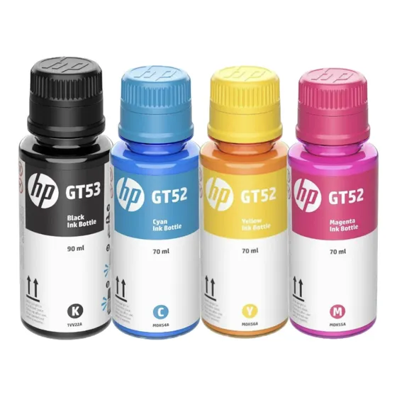 Tintas Impresora Hp 4 Pack = 3 Color (gt52) Y 1 Negra (gt53)