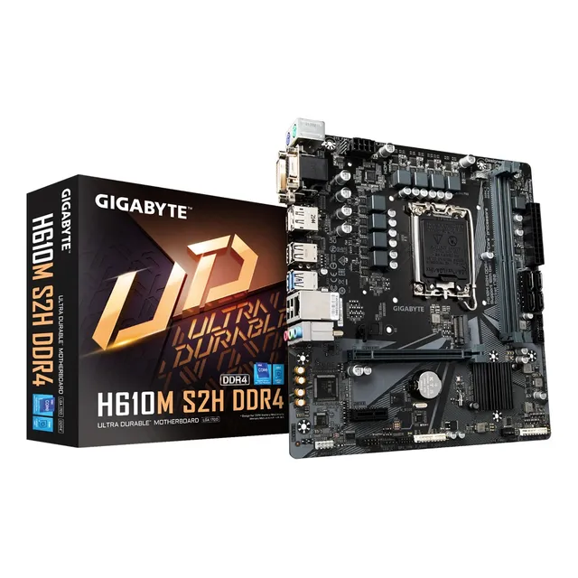 MOTHERBOARD GIGABYTE H610M S2H INTEL 12VA GEN LGA1700 DDR4 COLOR NEGRO