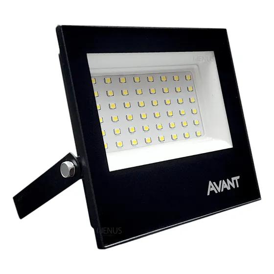 Refletor Led Slim 50w 6500k Branco Frio 127/220v Ip65 a prova d'água Preto Cod: 259501372 Avant