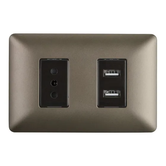 Enchufe Simple Café 10a 250v + 2 Tomas Usb Sec Stanford