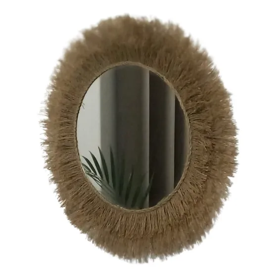 Espelho Decorativo Boho Juta Parede